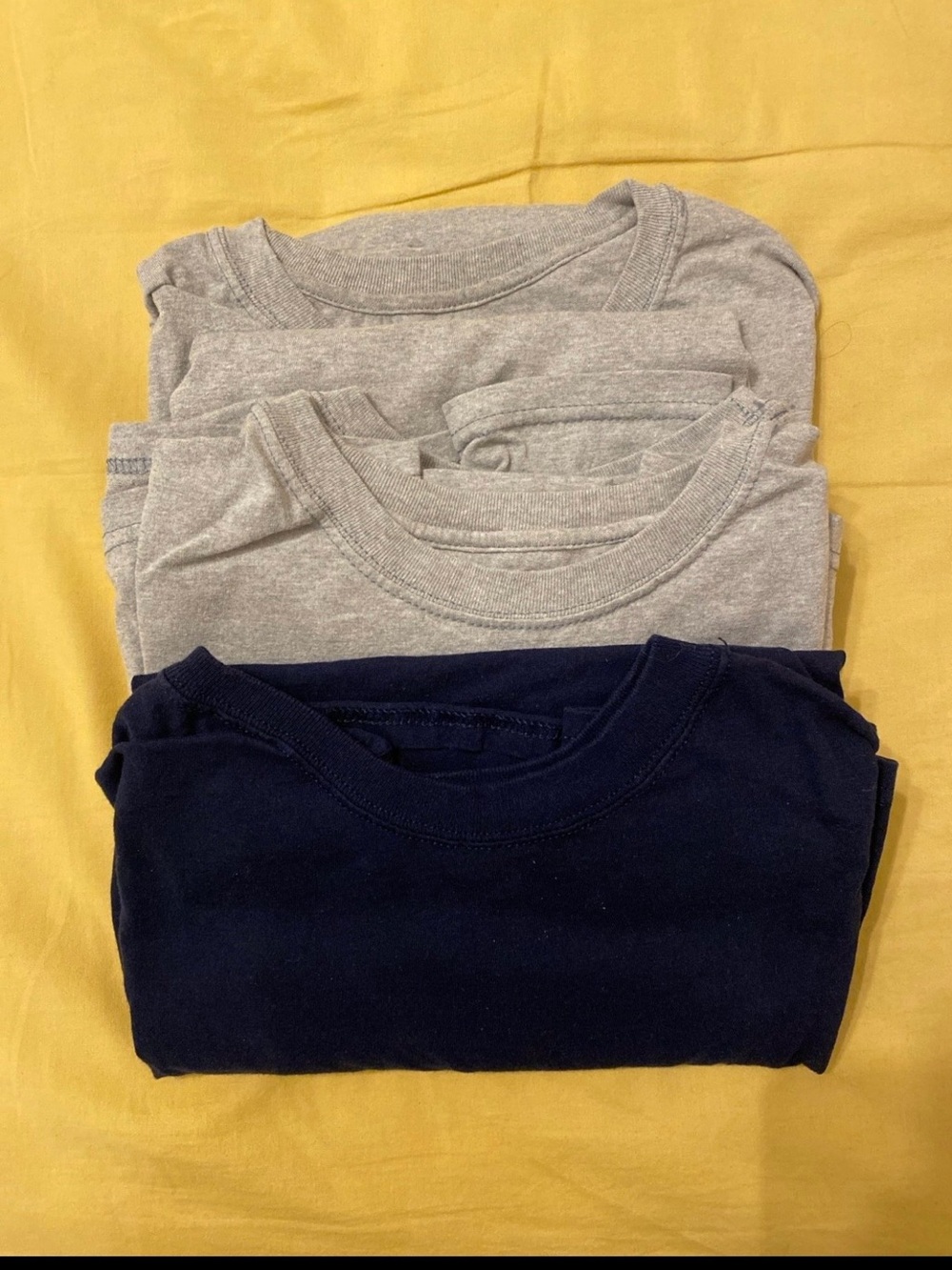 Hanes Short Sleeve Tees - Navy and Light Gray (3-Pack)